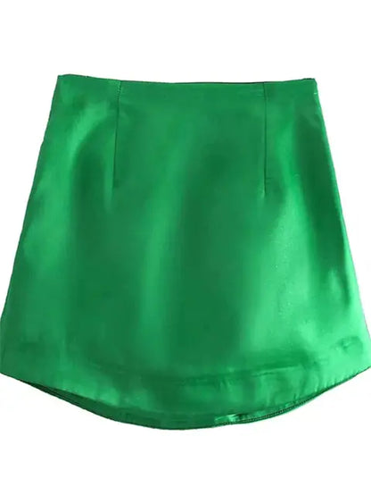 Satin Short Skirt 