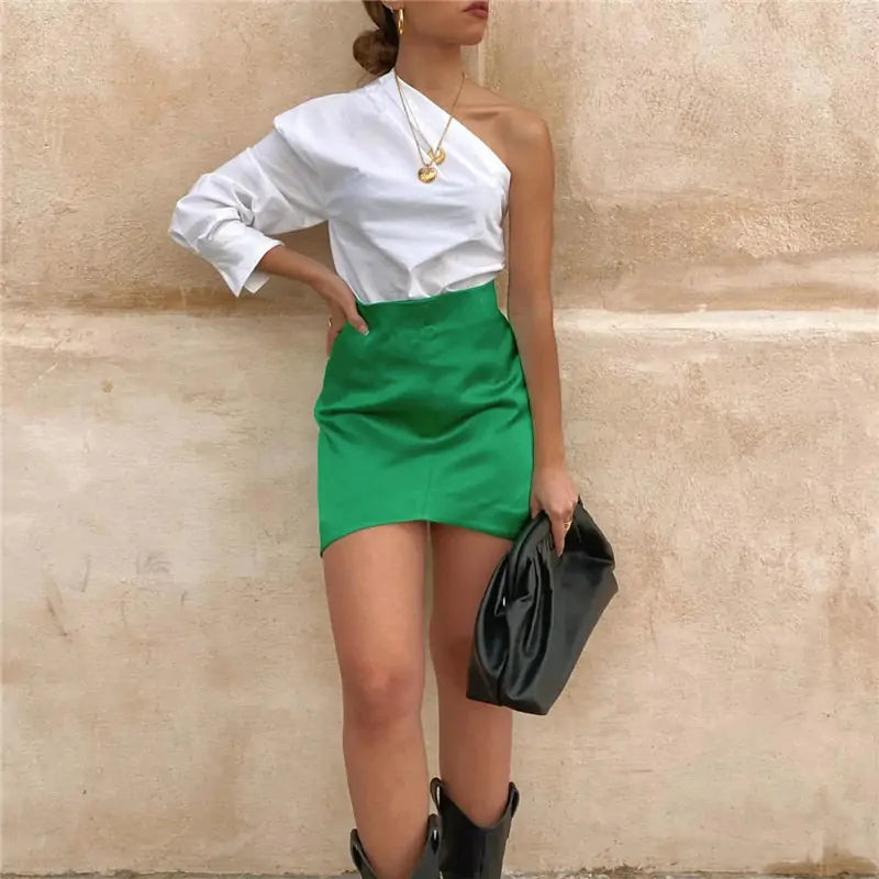 Satin Short Skirt 